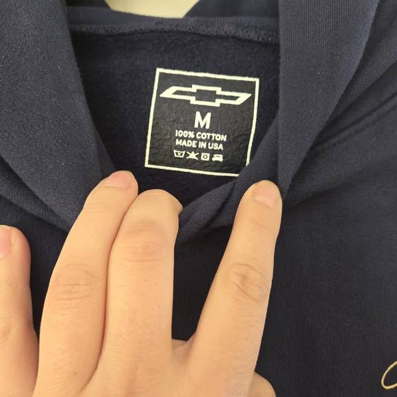 Chevrolet Classic Hoodie, Navy Blue, Size M - Picture 3 of 6